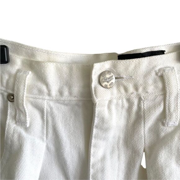 CAFE LA VIE Vintage White High Waisted Denim Shorts With Cuff Zip Fly 26 - Picture 7 of 10